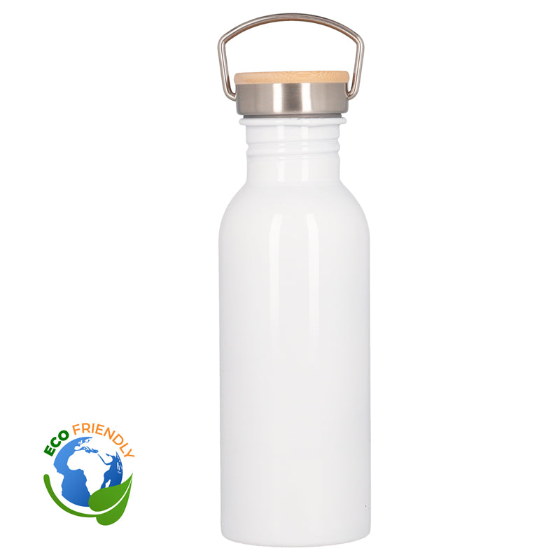 Bidones acero inox sublimable tapón bambú personalizable