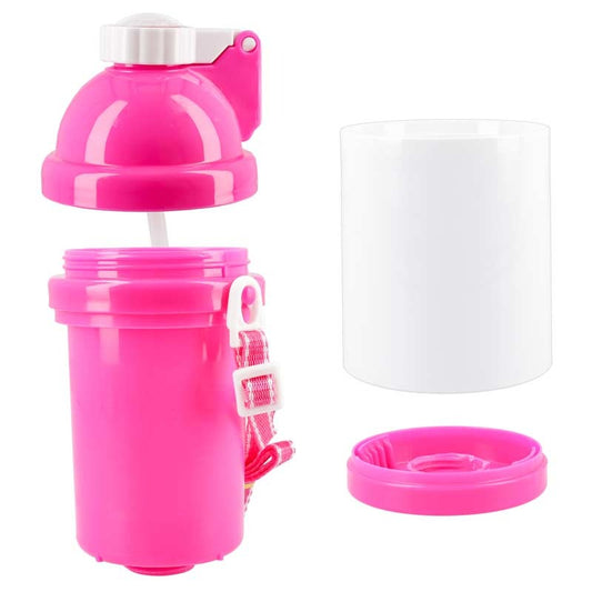 Botellas cantimploras infantiles roza de 400ml con pajita   {personalizable }.