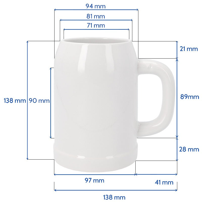Jarras de cerveza de cerámica sublimable 0,6L