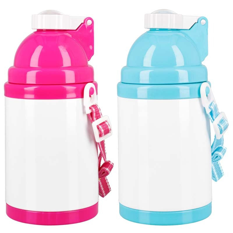 Botellas cantimploras infantiles roza de 400ml con pajita   {personalizable }.