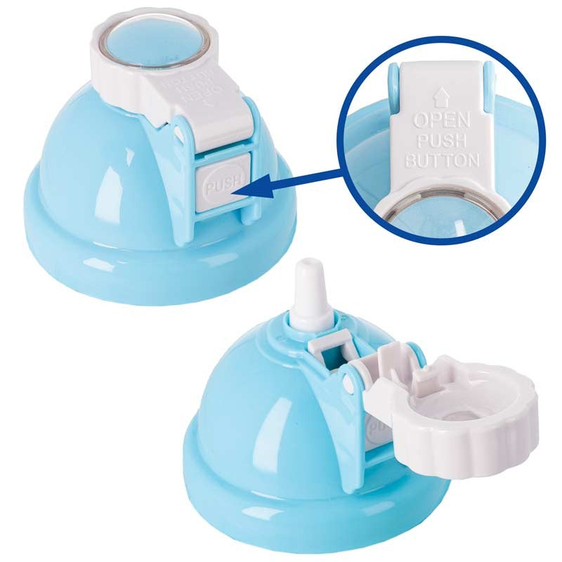 Botellas cantimploras infantiles azul  de 400ml con pajita   {personalizable }.